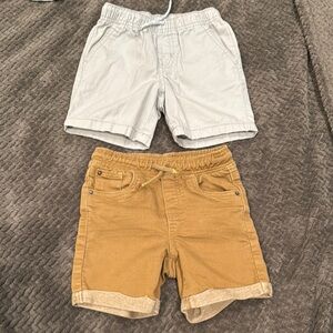 Stylish Kids Shorts Set - Dark Tan and Light Gray